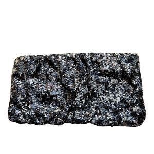 Steve Madden Black Sequin Clutch